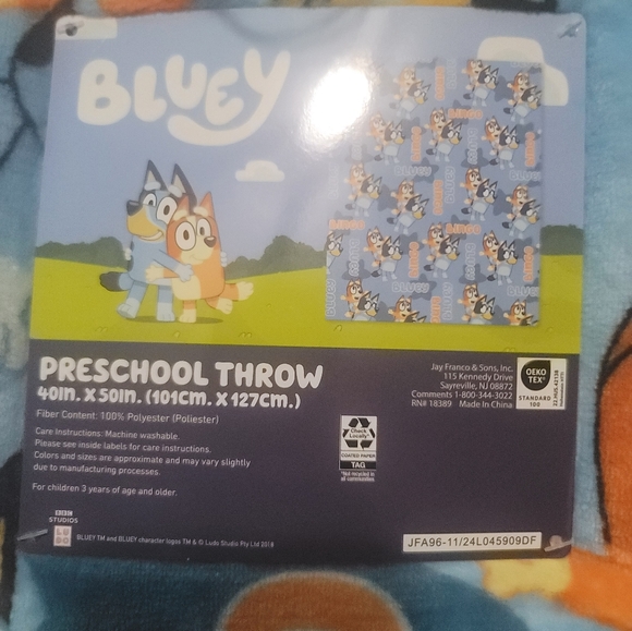 Bluey & Bingo PreSchool Throw 40in X 50in